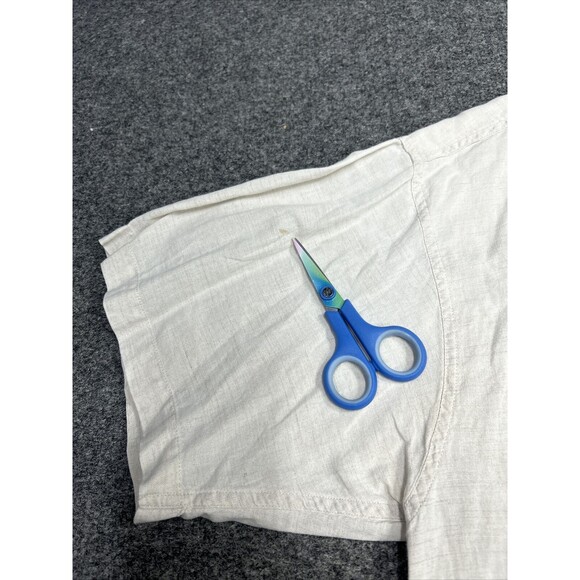 Vintage Chaps Ralph Lauren Linen Blend Shirt Men's Sz Large Pocket Short Sleeve - Picture 4 of 8